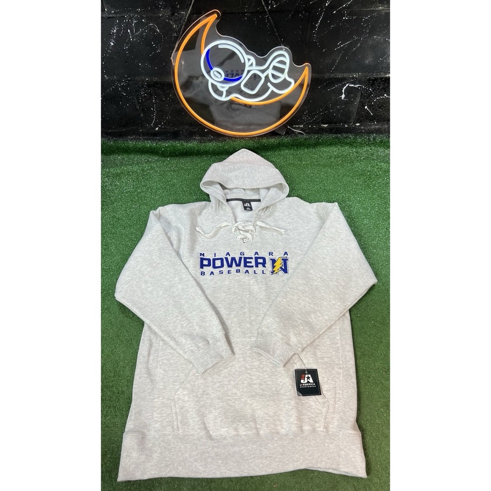 NWT J. America Niagara Power Baseball Gray Hoodie Sweatshirt Men's Size XXL 2XL‎